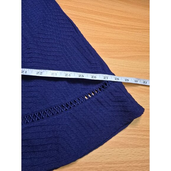 City Studio Dress 1 Blue Cut Out Trim Textured Knit Classic Short Sleeve Womens - Picture 13 of 16